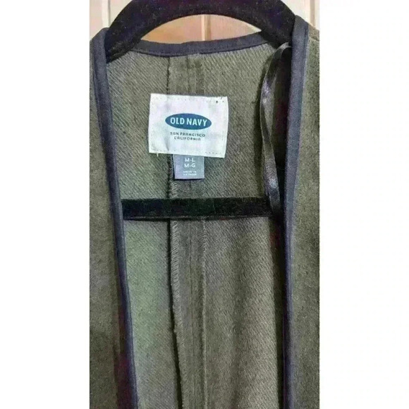 Old Navy San Francisco Cape Olive Green Open Cardigan Women M-L - Picture 5 of 7